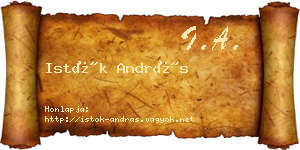 Istók András névjegykártya